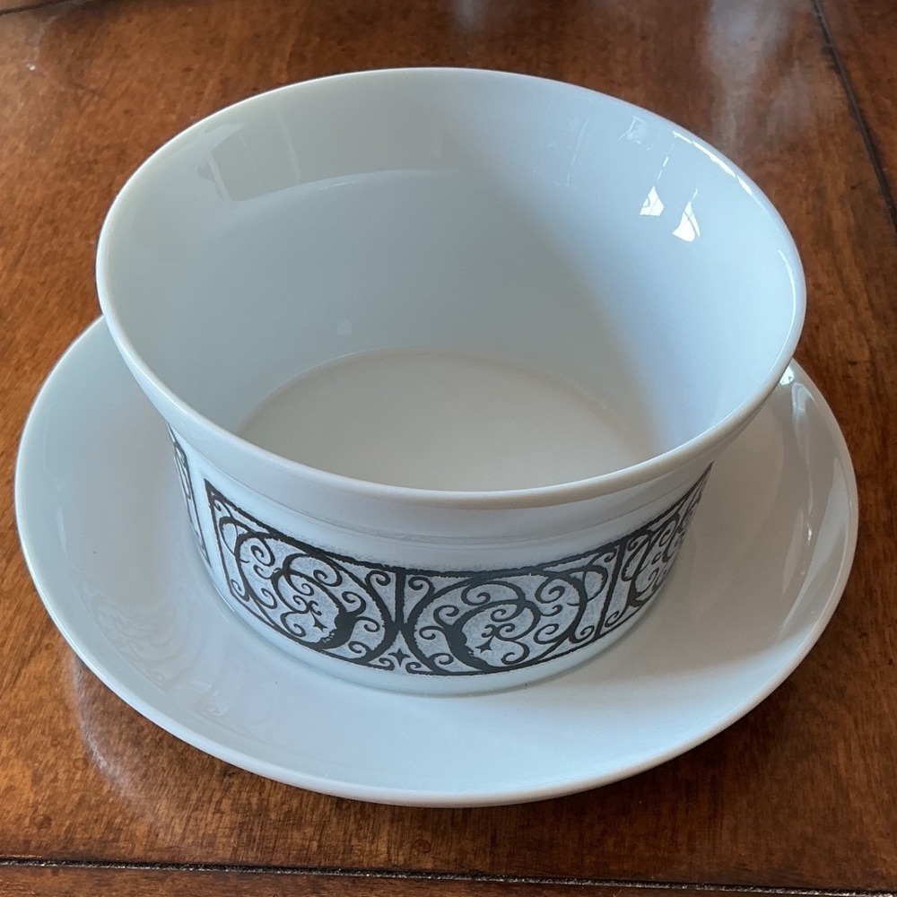 Noritake Esperanza 6924 Vintage China Set of 46  Modern Black & White (Japan)‎ - Picture 5 of 11